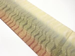 抽象波模様織出し全通袋帯